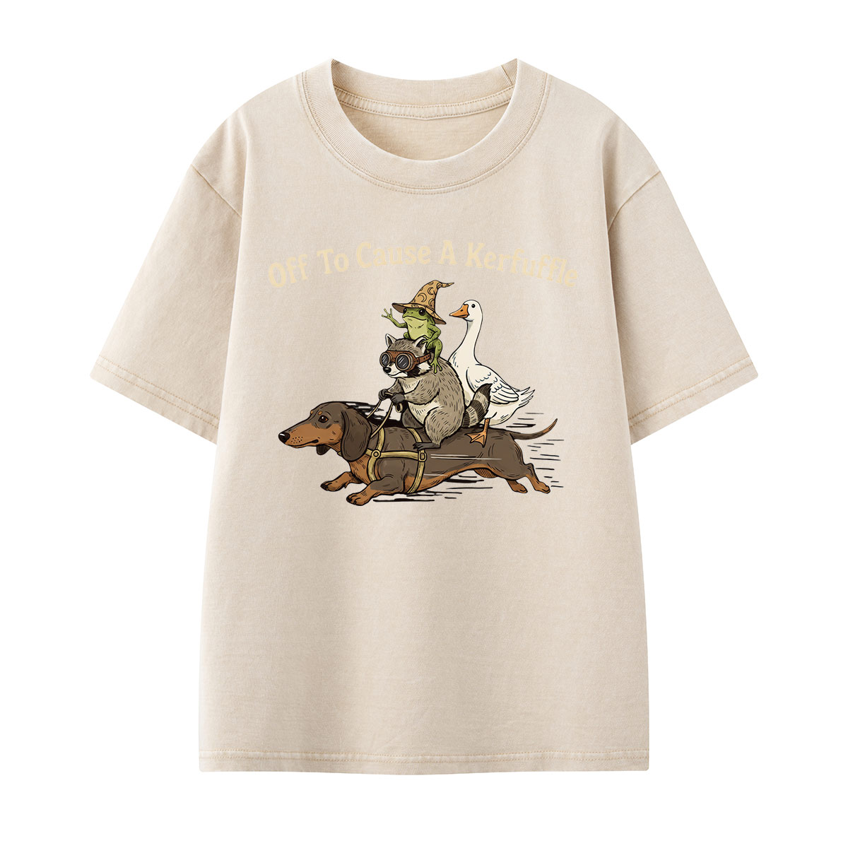 Off To Cause A Kerfuffle Kids Washed T-Shirt