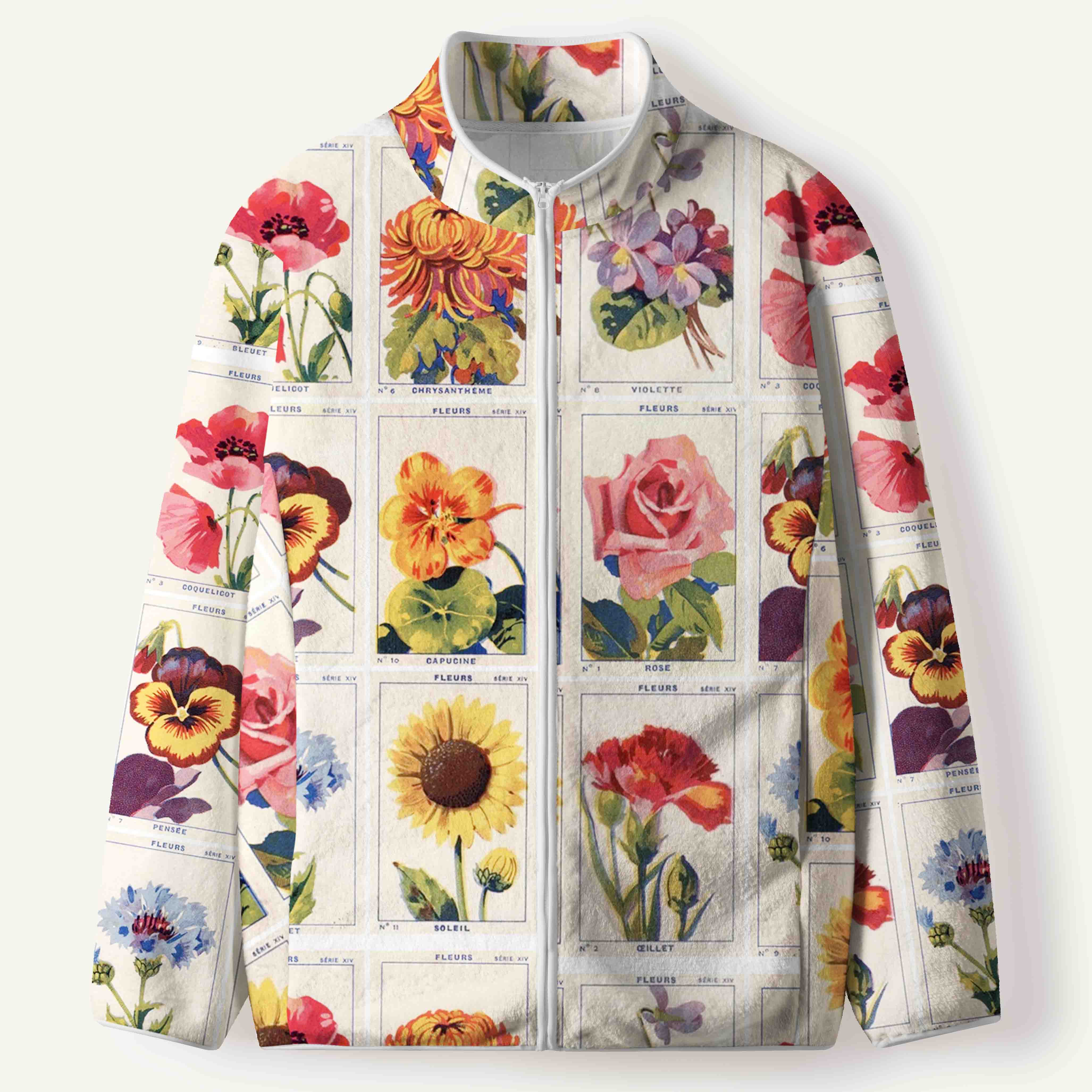 Fleurs Vintage Botanical Collection Women's Flannel Zip Front Cardigan