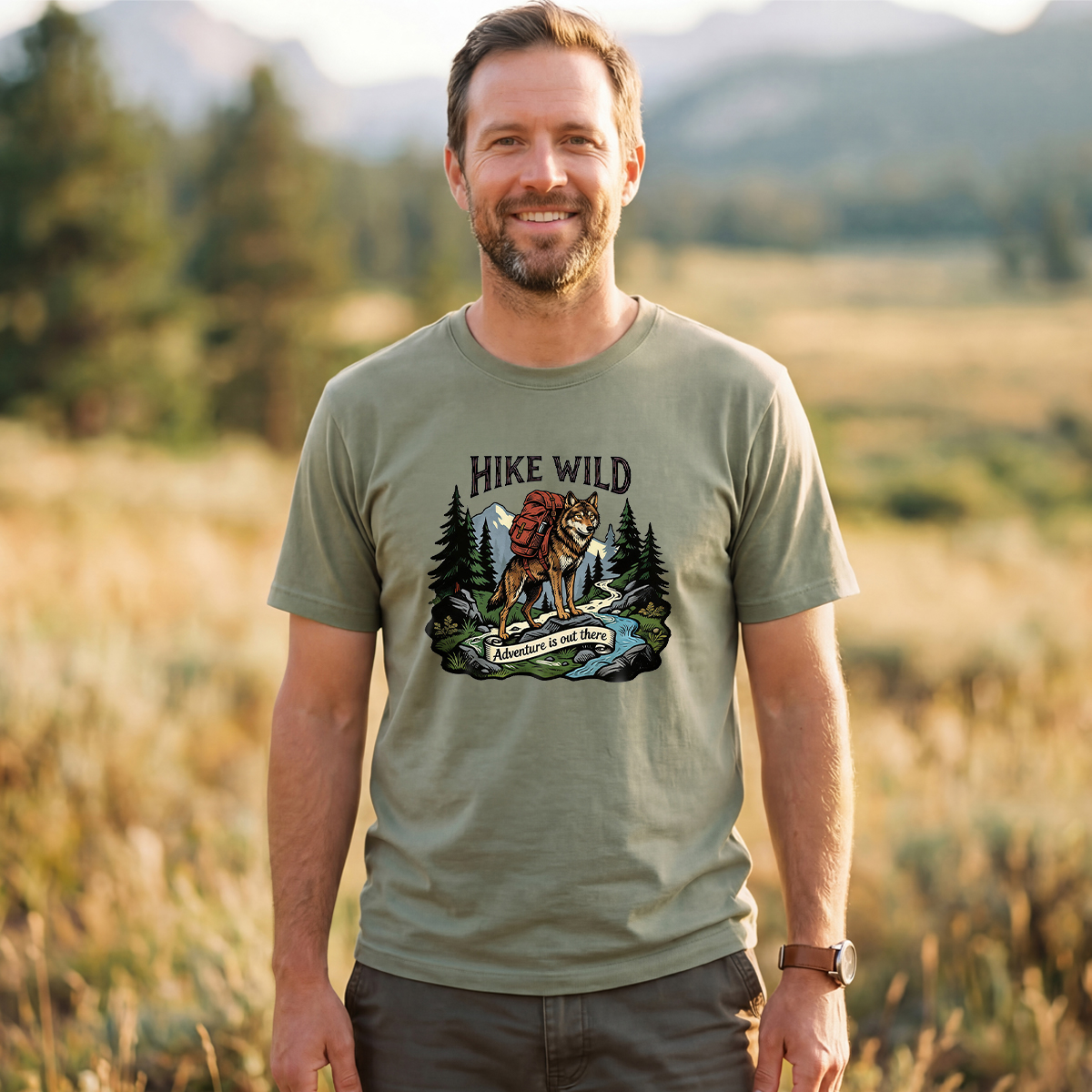 Hike Wild Wolf Backpacker T-Shirt
