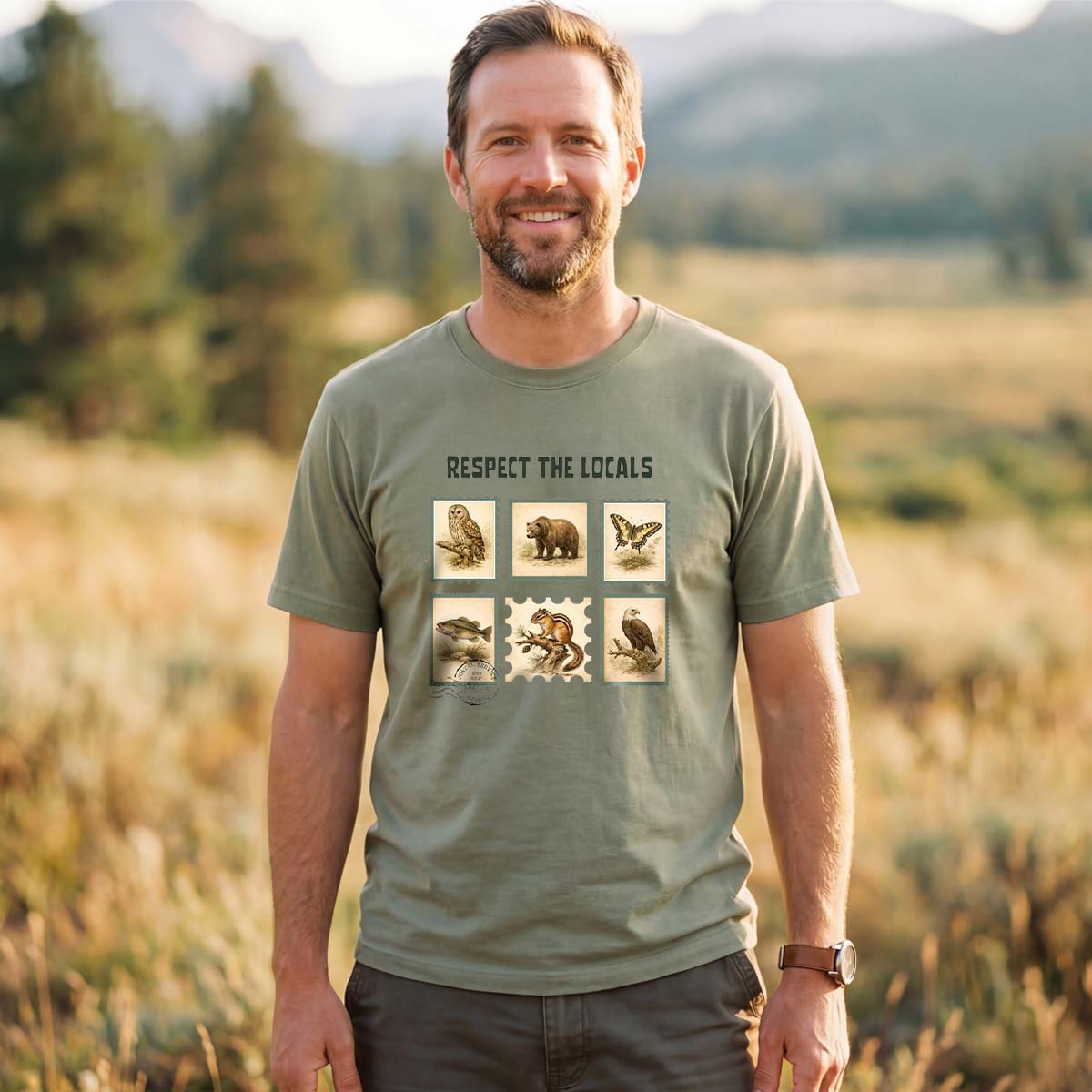 Respect The Locals Earth Day Wildlife T-Shirt