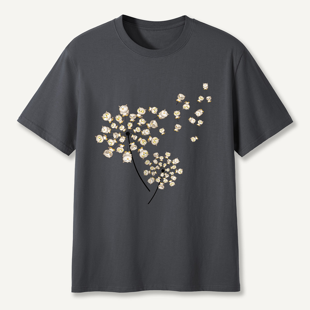 Owl Blossom Tree Dandelion Style T-Shirt
