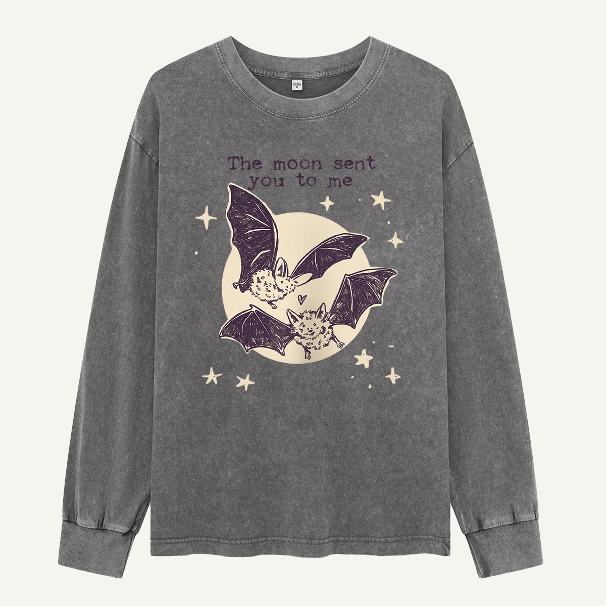 The Moon Sent You To Me Bats Washed Long Sleeves