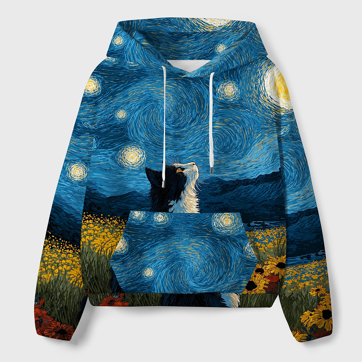 Starry Night Cat Premium Eco Hoodie