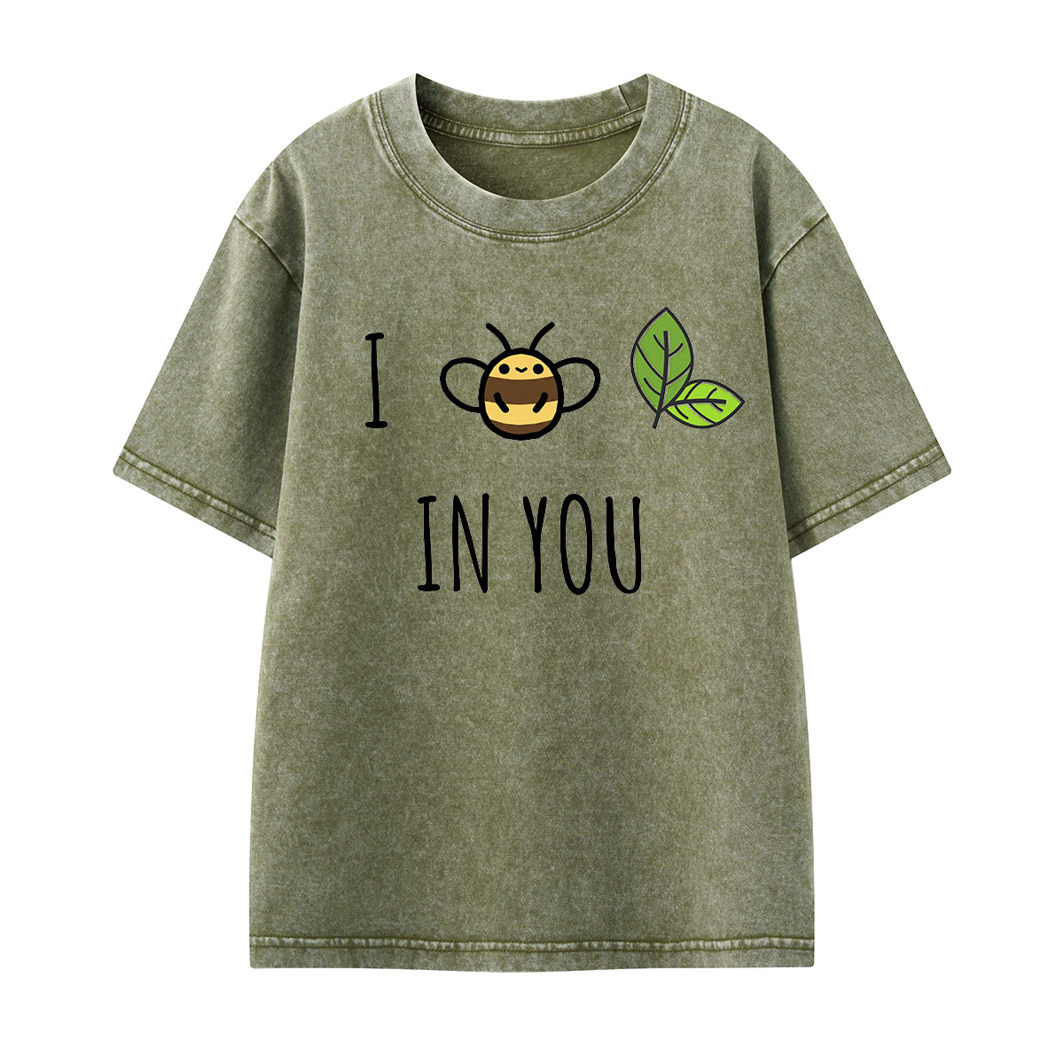 Bee Leaf Pun “I Believe in You” Kids Washed T-Shirt