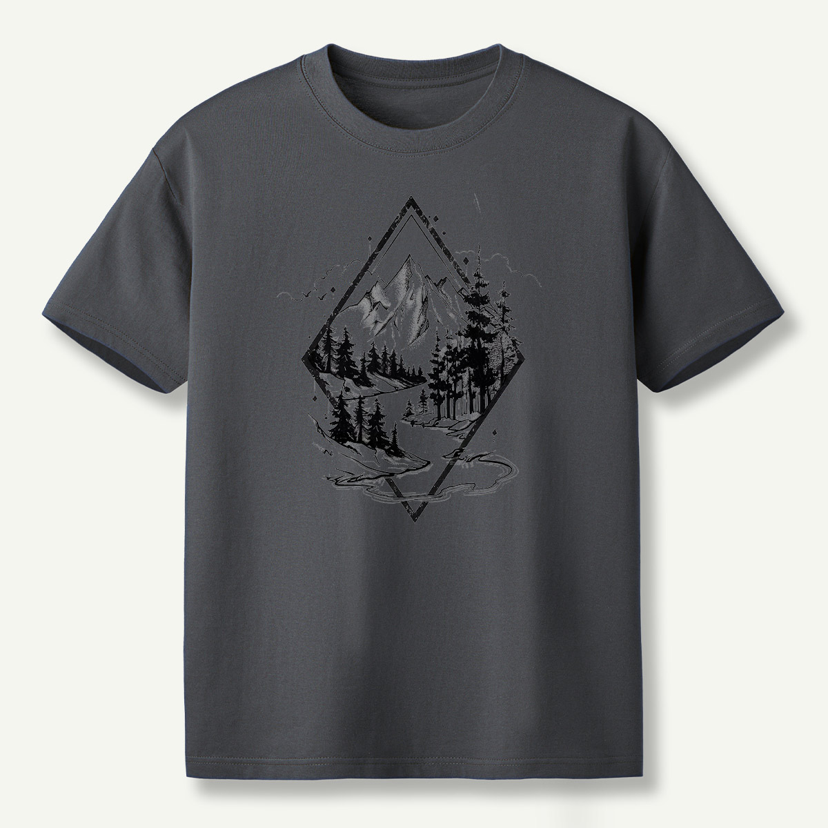 Mountain Forest Diamond Landscape T-Shirt