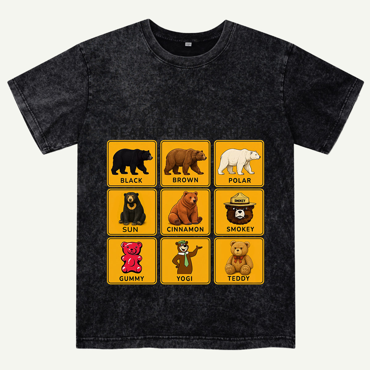 Department of Wildlife Bear Identification Washed T-Shirt