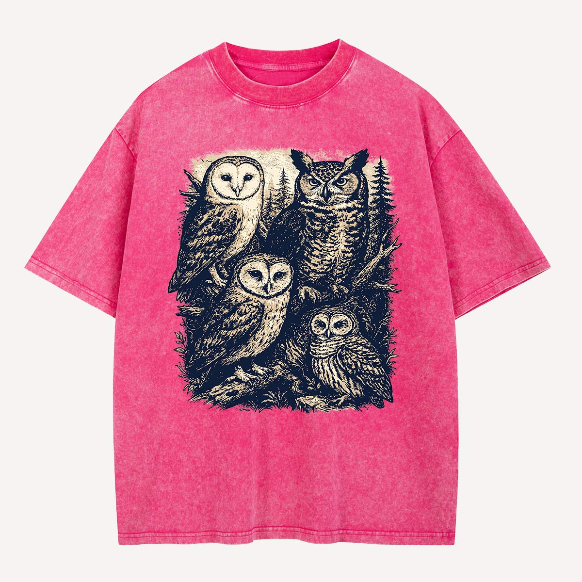 Raven In The Flower Garden Washed T-Shirt