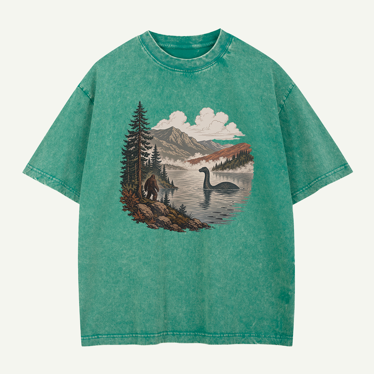 Bigfoot And Lake Monster Washed T-Shirt