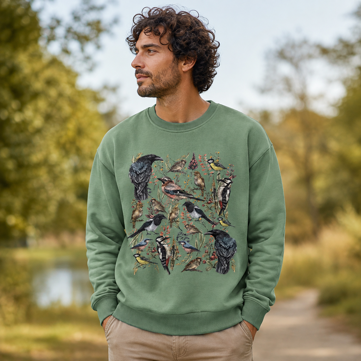Vintage Wild Birds Botanical Sweatshirts