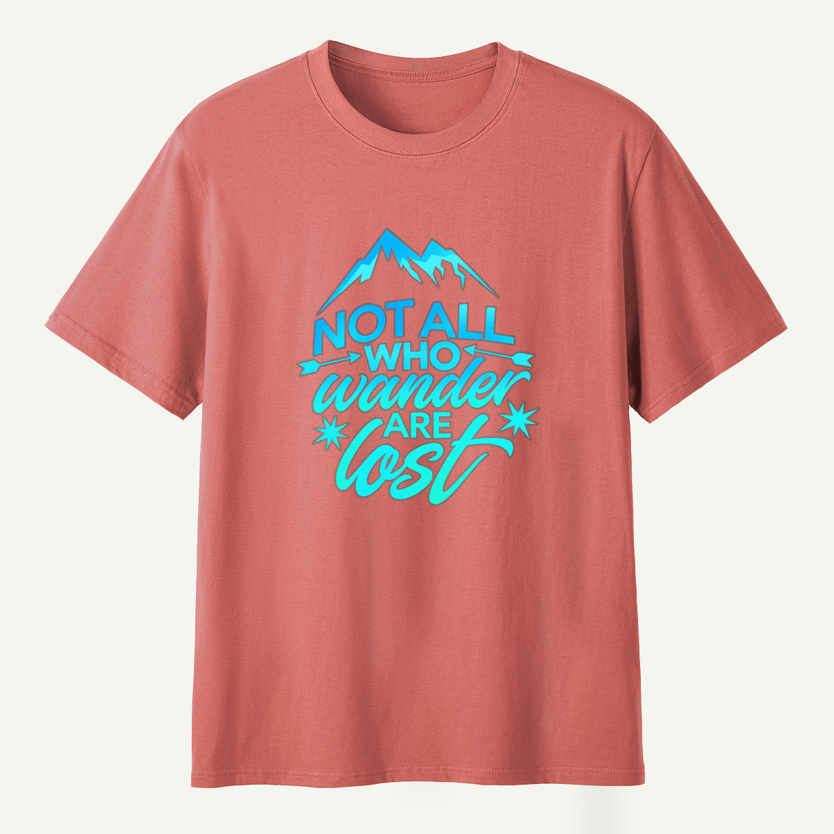 Not All Who Wander Are Lost Mountain Arrow Badge T-Shirt