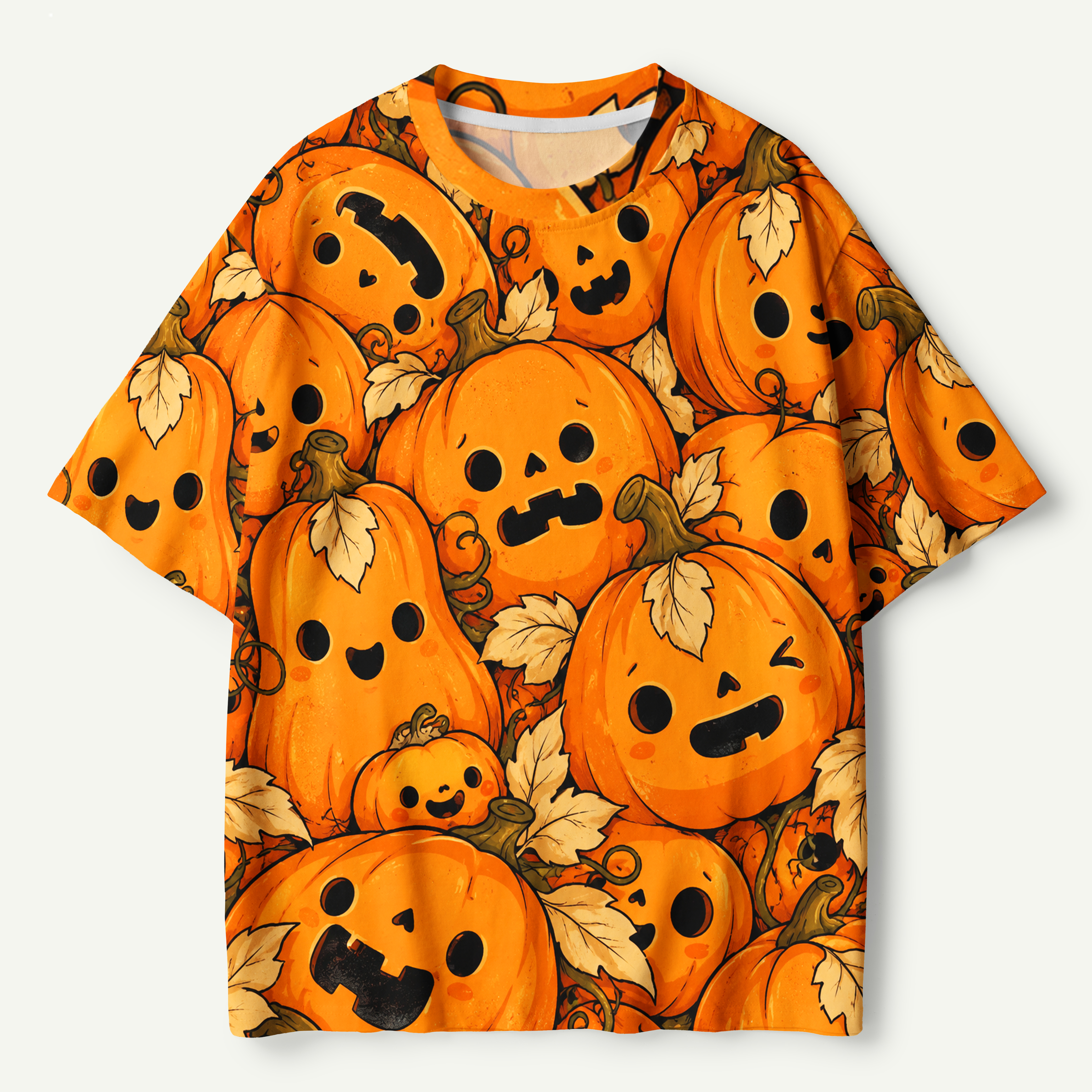 Jack O Lantern Pumpkin Pile Premium Pure Cotton Tee