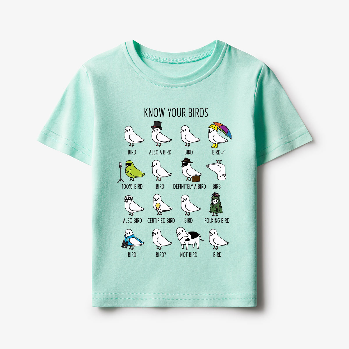 Know Your Birds Bird Chart Kids T-Shirt