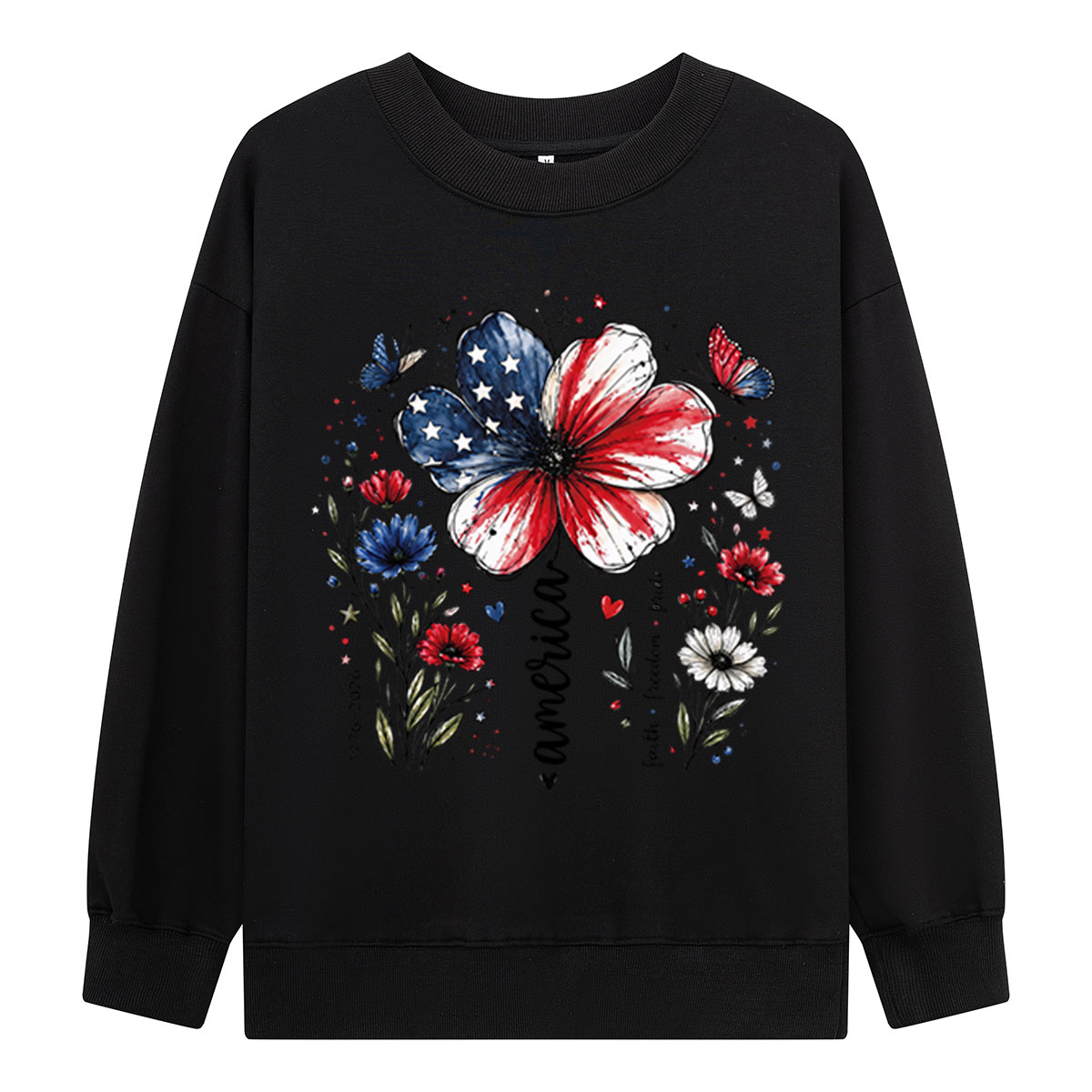 USA 250th Anniversary Floral Sweatshirts