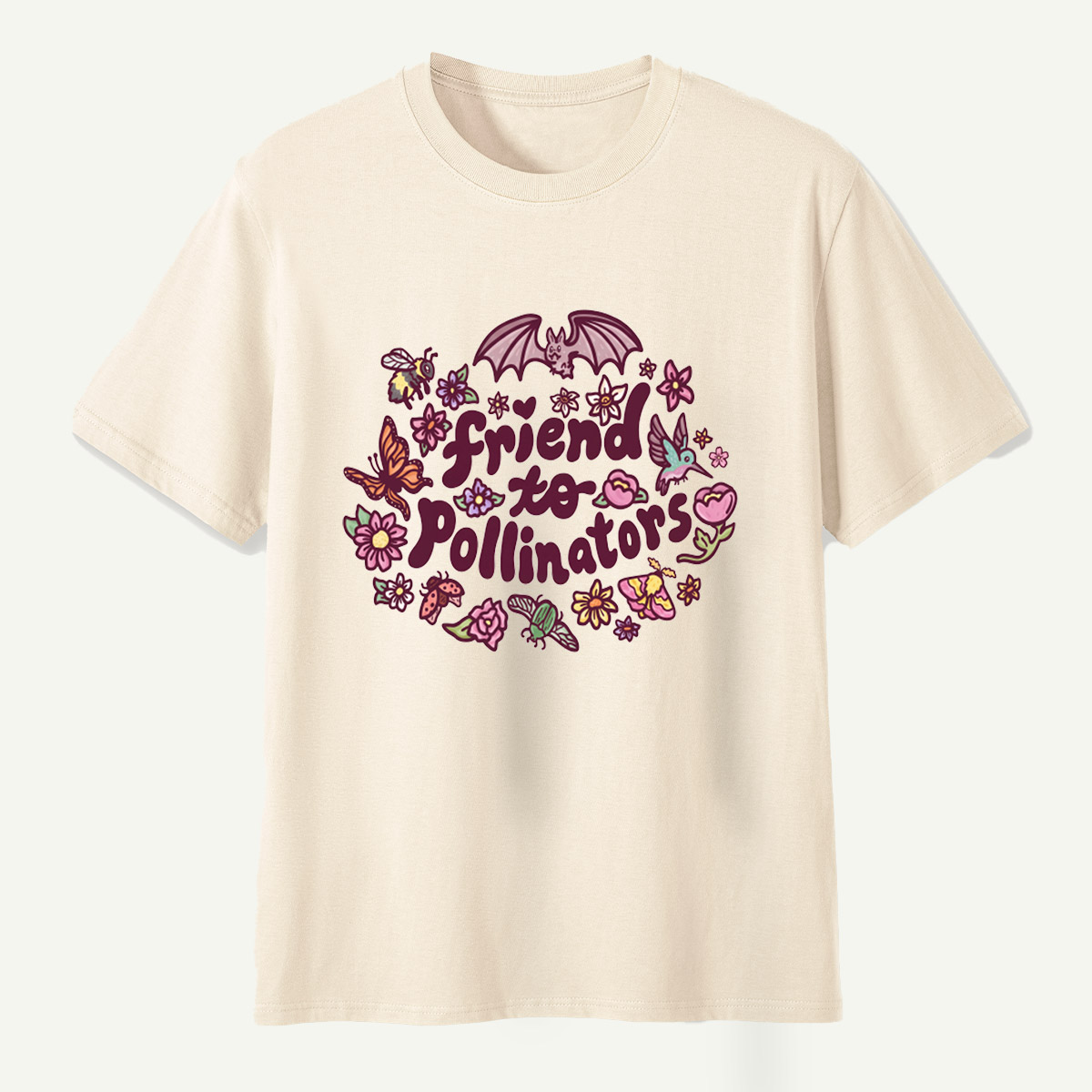 Friend To Pollinators Garden Wildlife Circle T-Shirt