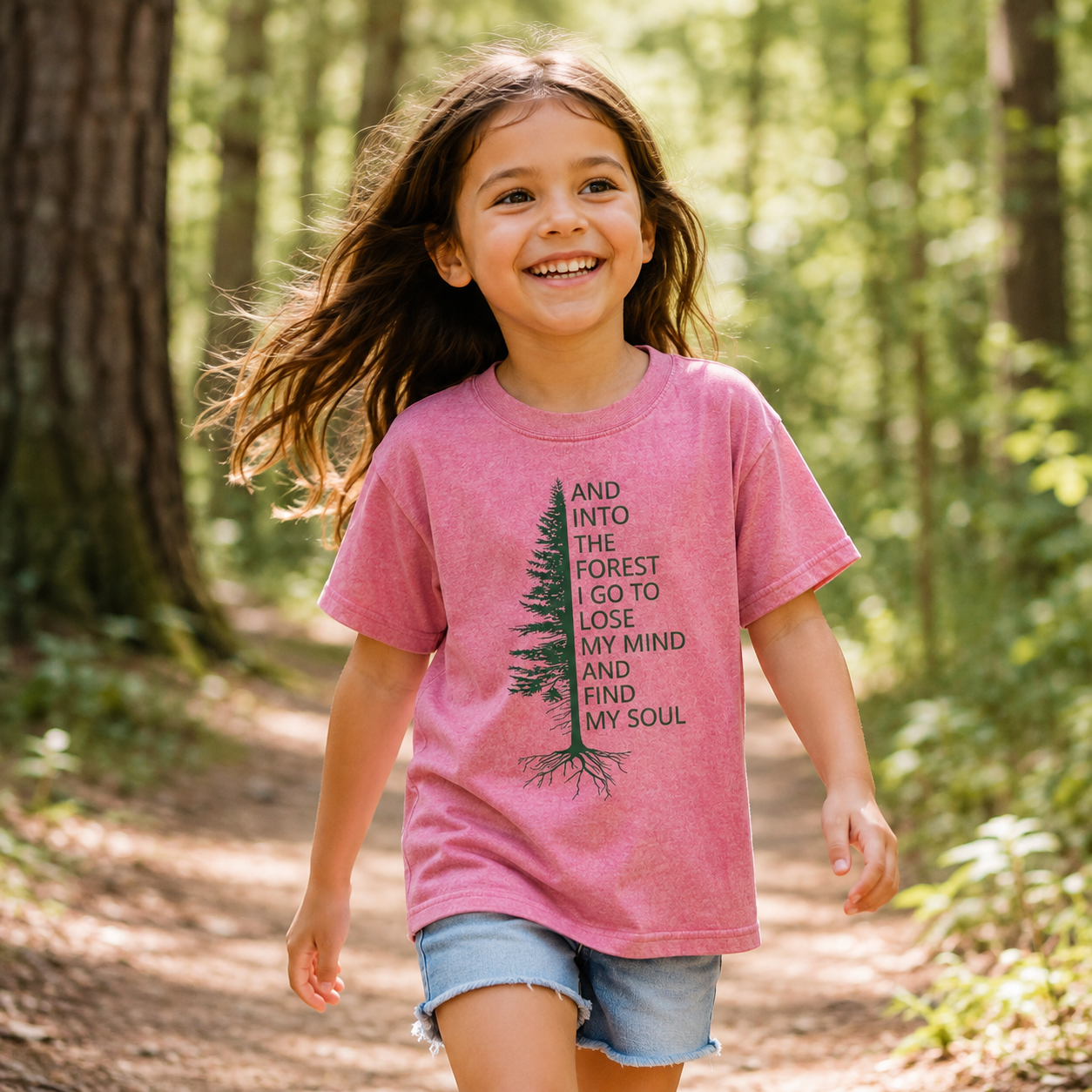 Into the Woods Kids Washed T-Shirt