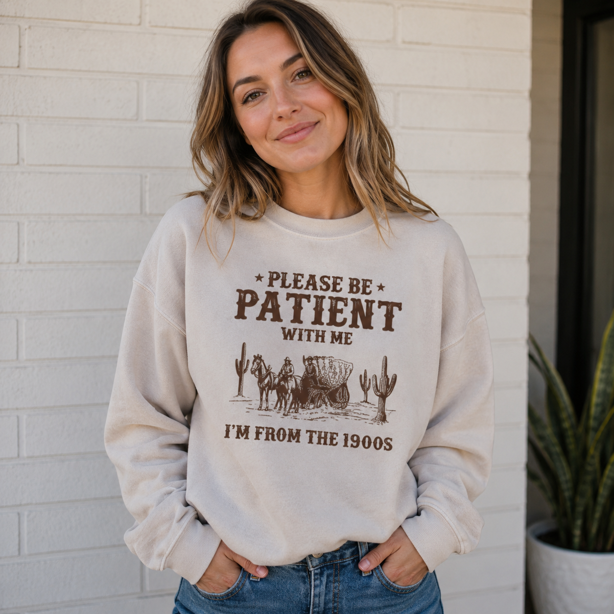 Please Be Patient With Me I'm From the 1900s Washed Sweatshirts