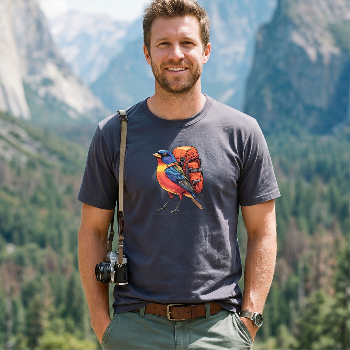 Painted Bunting Backpacker T-Shirt