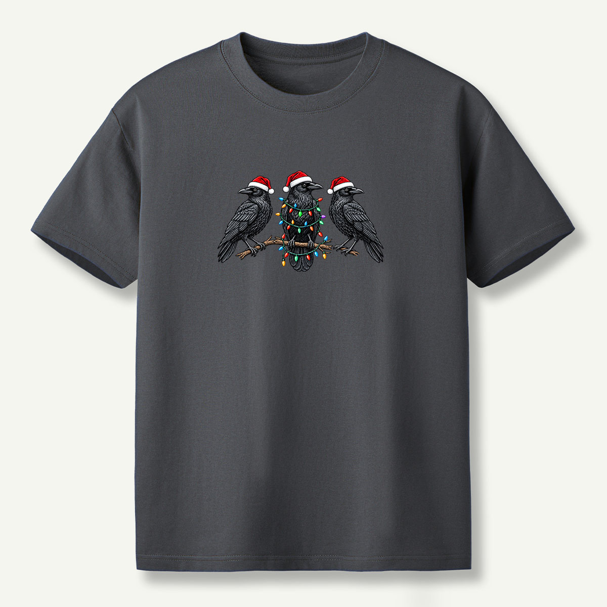 Christmas Ravens With Holiday Lights T-Shirt