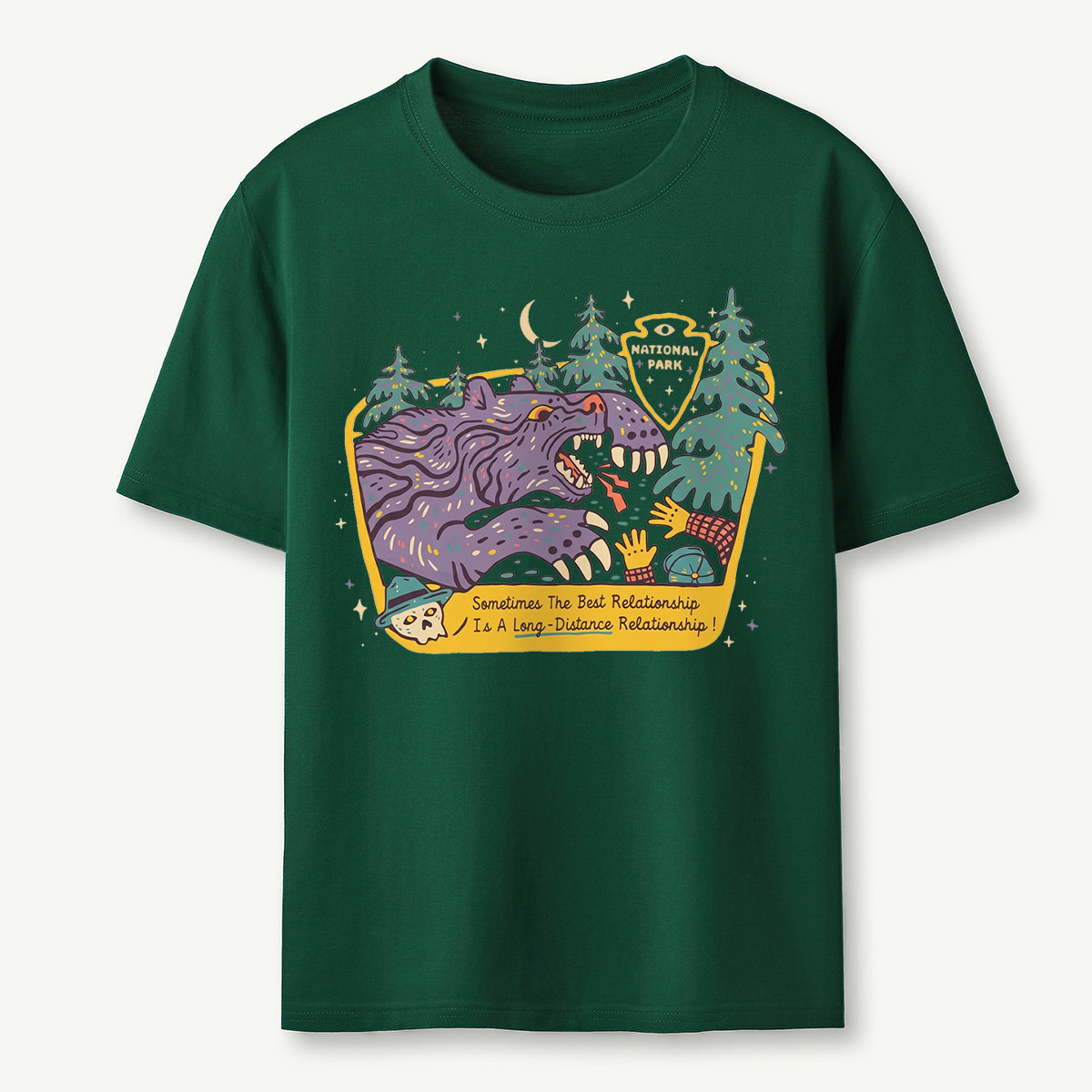 Vintage Bear Forest Nation Park After Dark T-Shirt