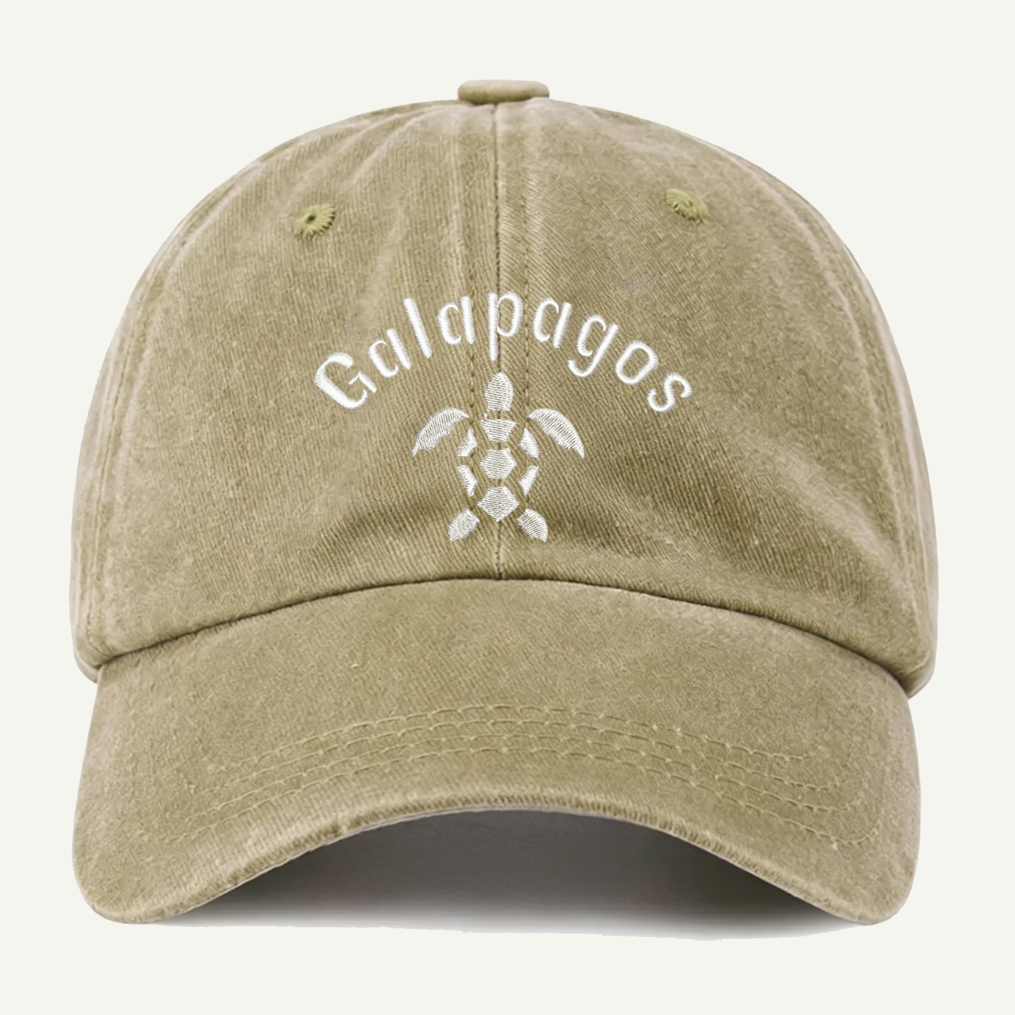Galapagos Sea Turtle Washed Embroidered Hat