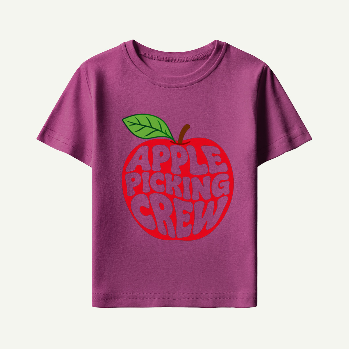 Apple Picking Crew Retro Apple Typography Kids T-Shirt