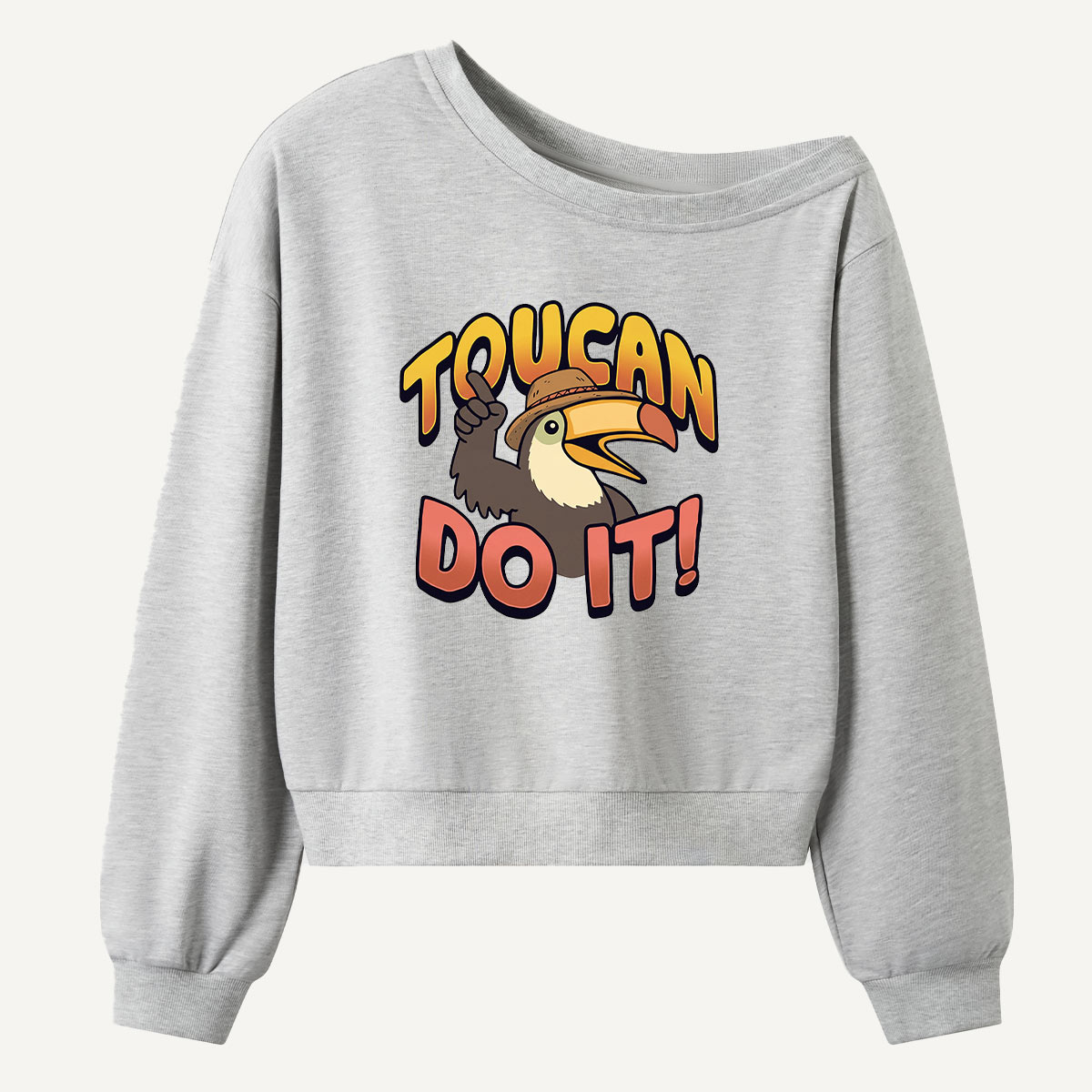 Toucan Do It Motivational Bird Women Off Shoulder Sweatshirt