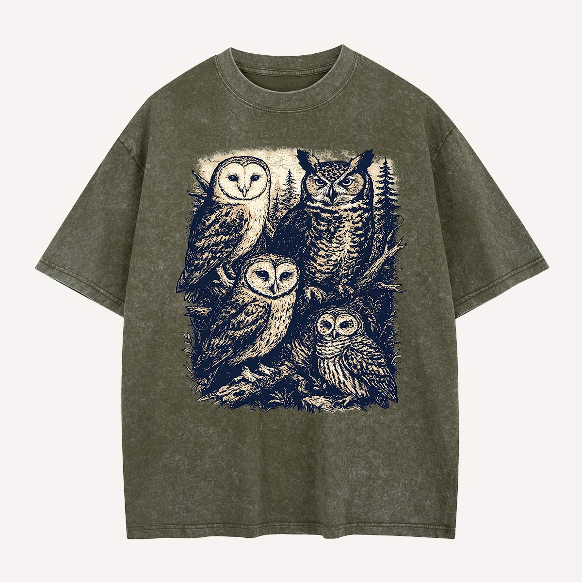 Raven In The Flower Garden Washed T-Shirt