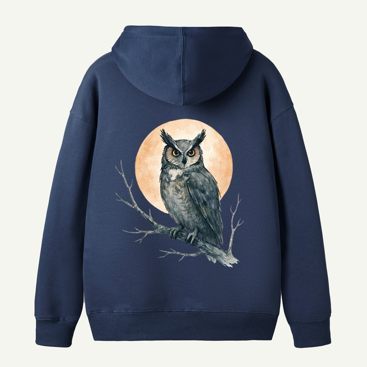 Twilight Owl Back Printed Hoodie