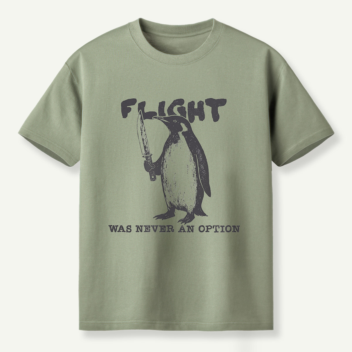 Flight Was Never An Option Knife Penguin T-Shirt