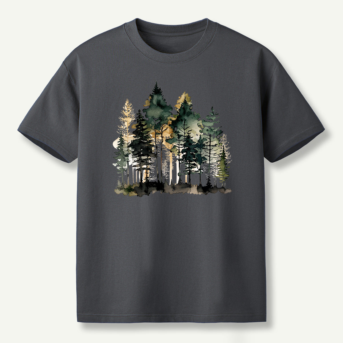 Watercolor Pine Forest Landscape T-Shirt