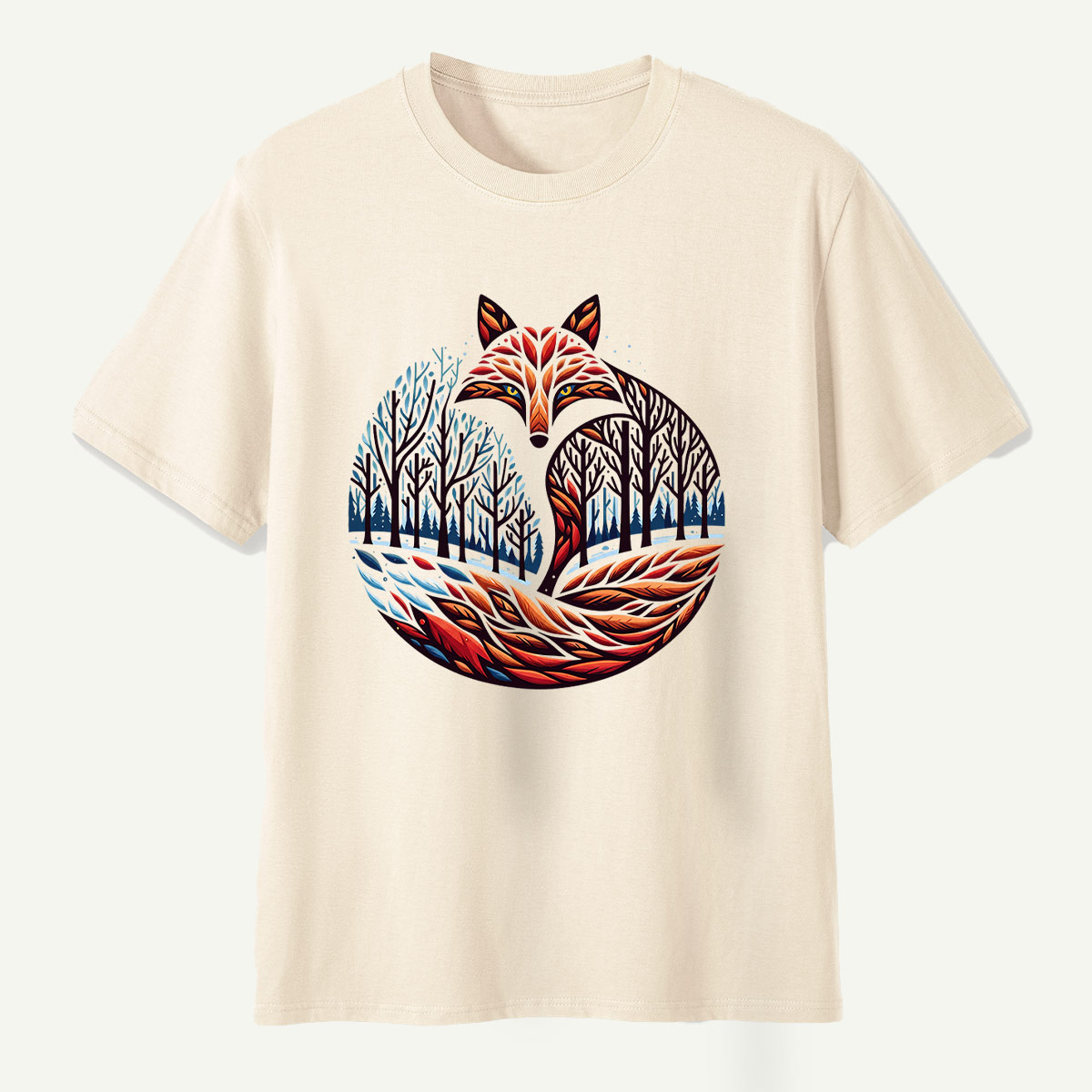 Fox Tail Winter Forestscape T-Shirt