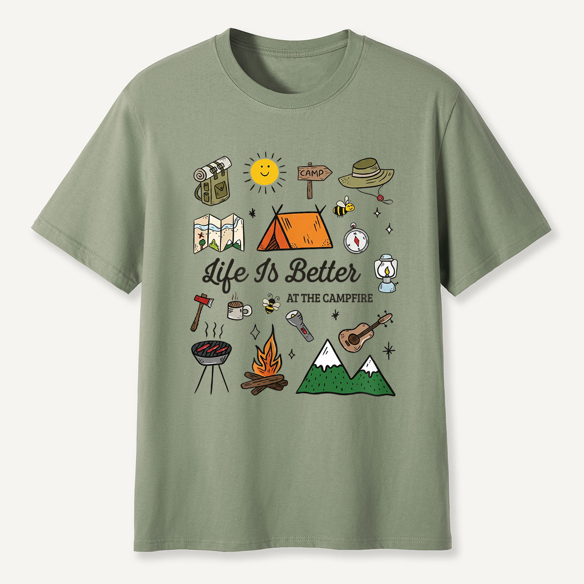 Life Is Better at the Campfire Camping T-Shirt