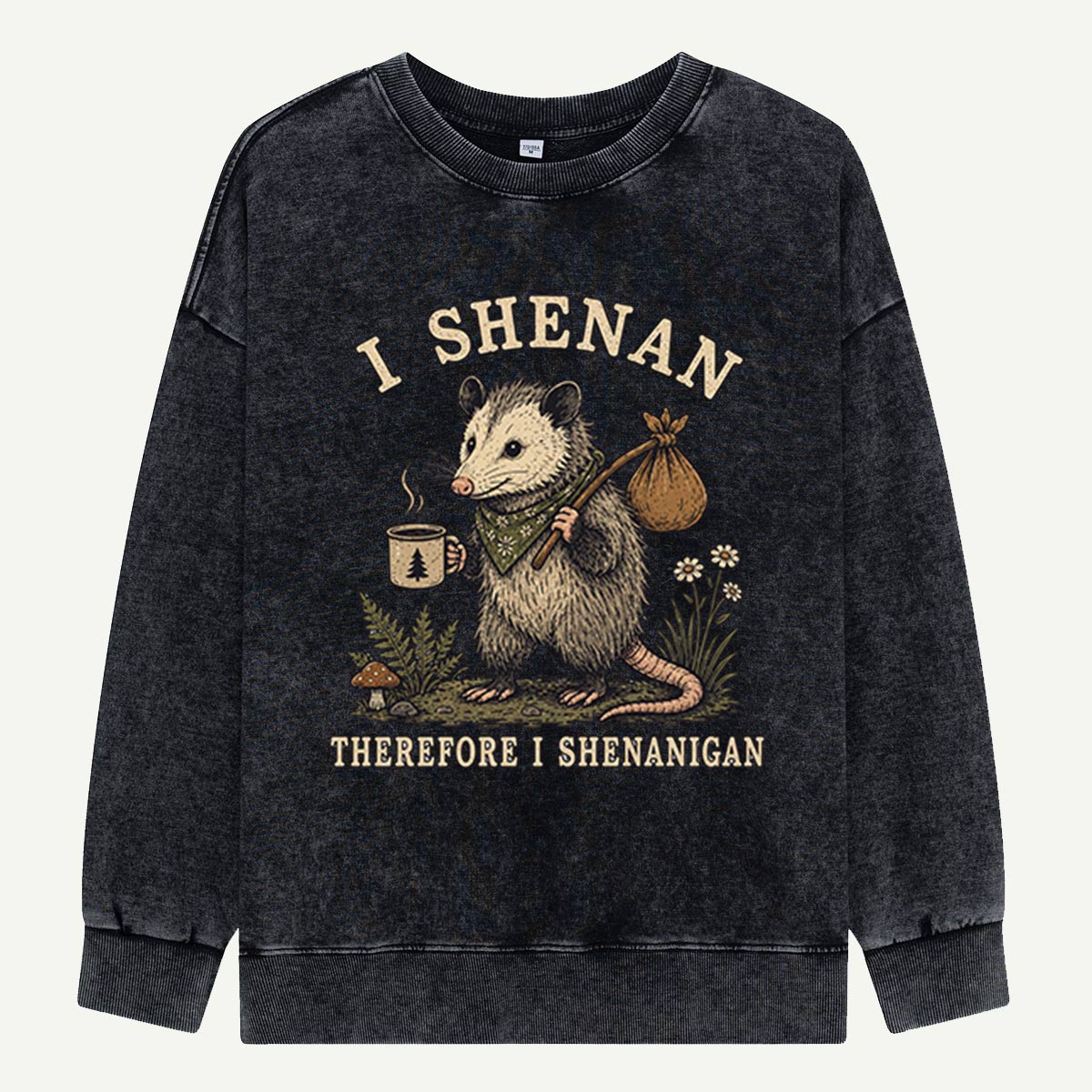 Opossum Shenanigan Philosophy Washed Sweatshirts