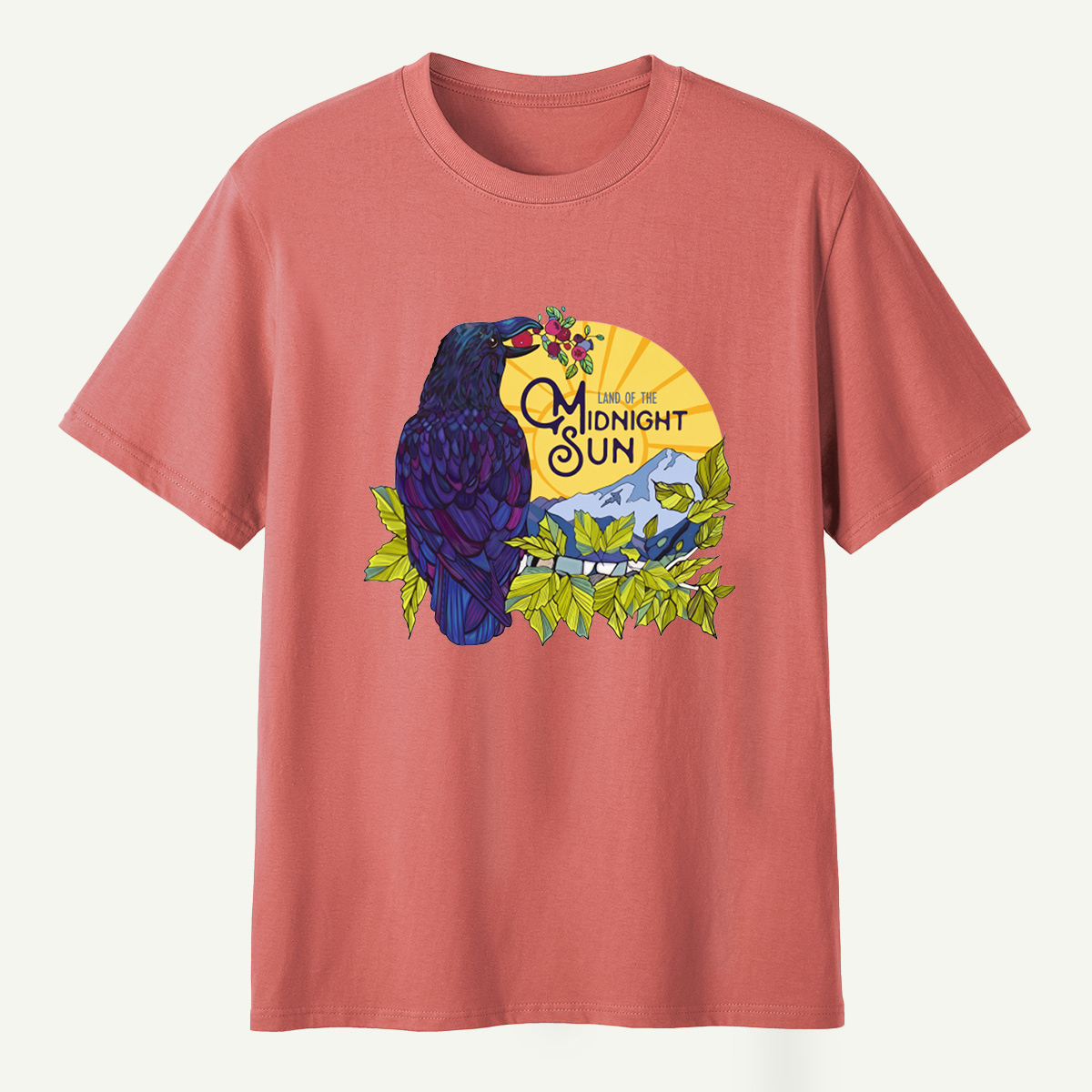 Land Of The Midnight Sun Raven Mountain Alaska Landscape T-Shirt