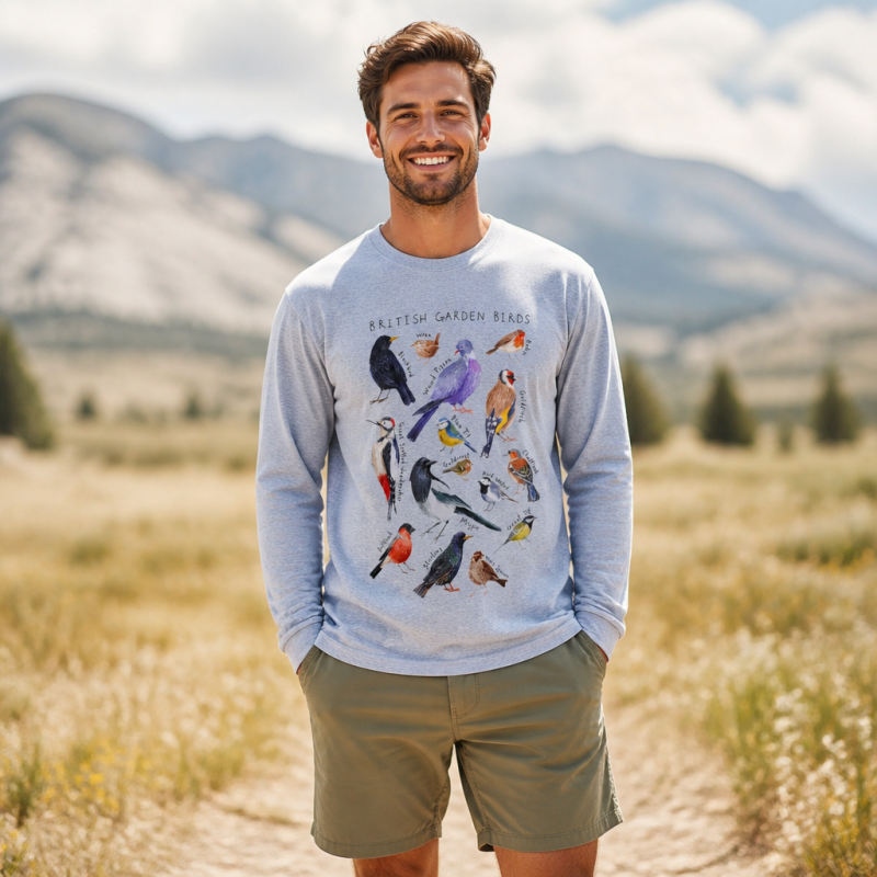 Botanical Garden Birds Wildlife Birdwatching Long Sleeve T-Shirt