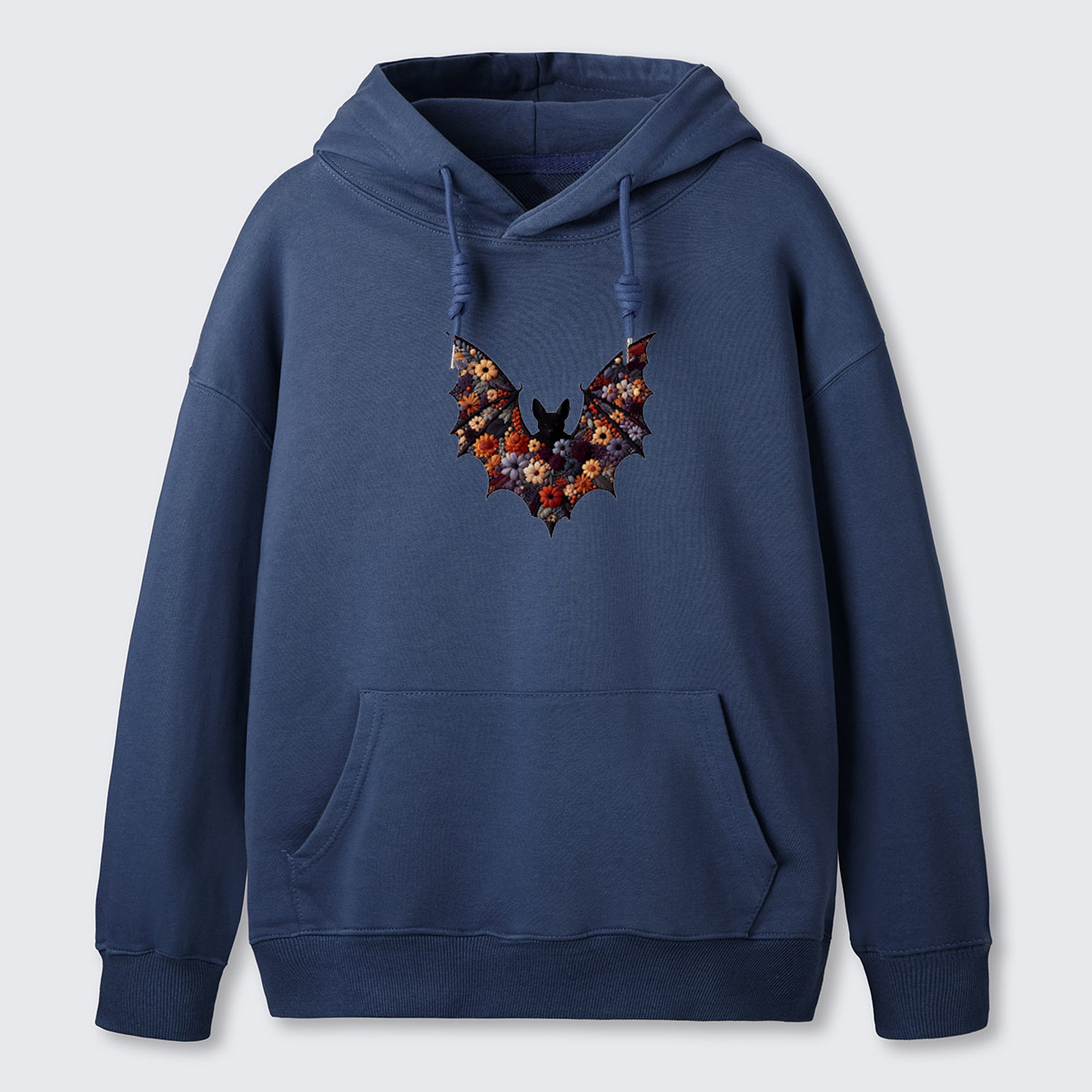 Moth Wings Minimal Embroidered Cotton Hoodie