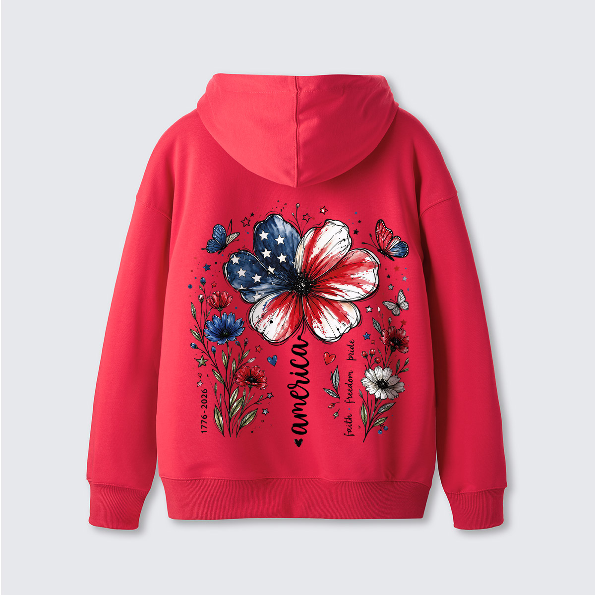 USA 250th Anniversary Floral  Hoodie