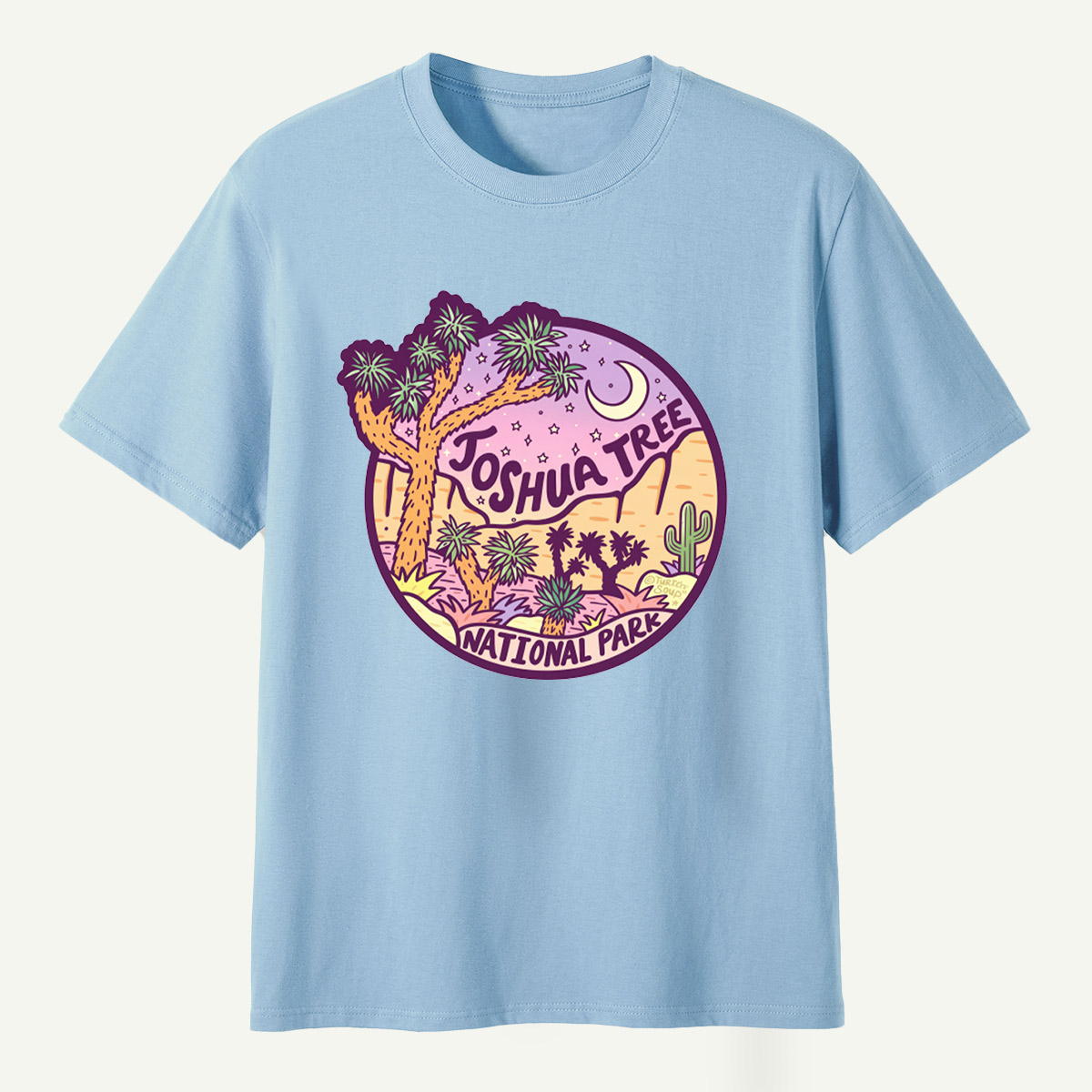 Joshua Tree National Park Desert Moonlight Landscape T-Shirt