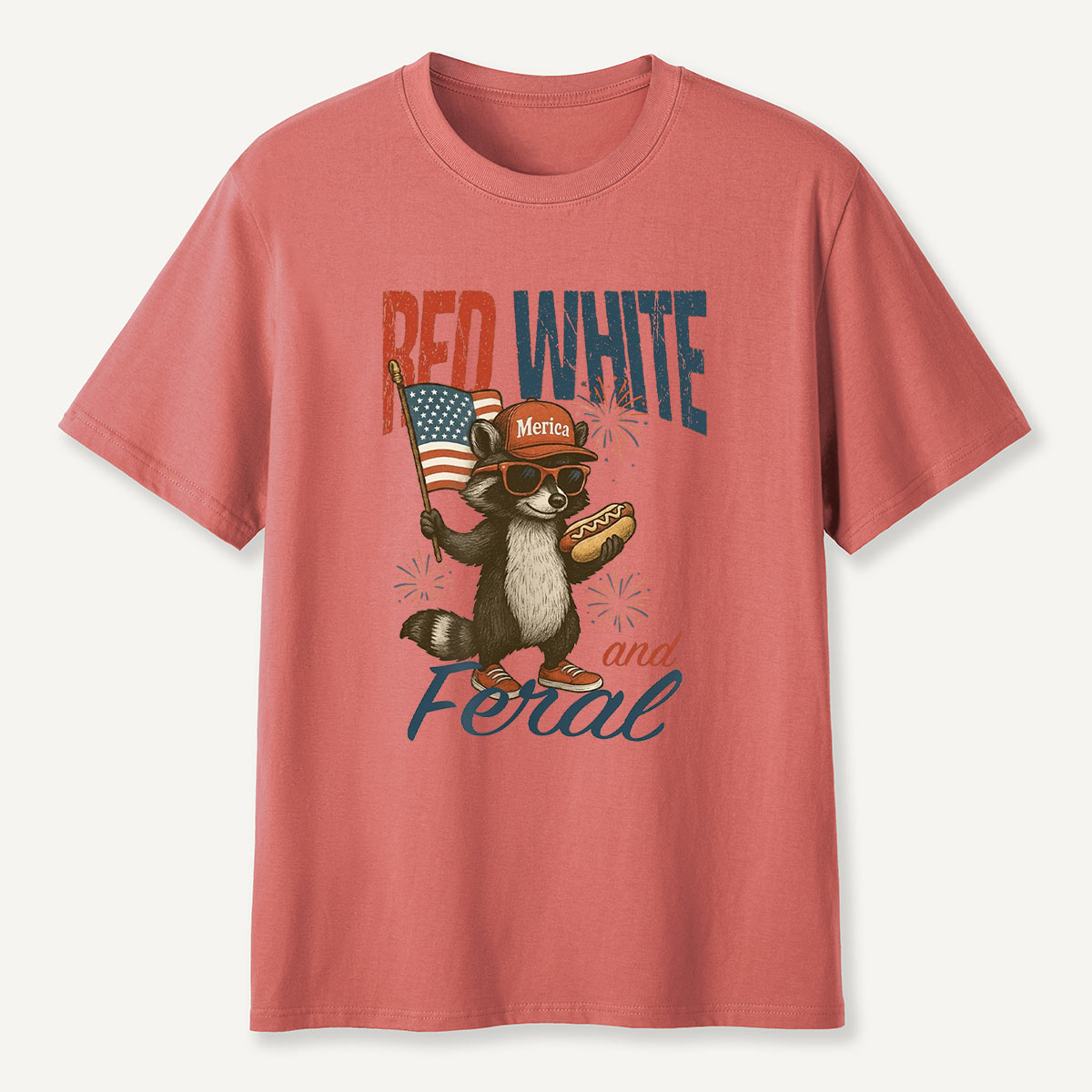 America Flag Raccoon T-Shirt