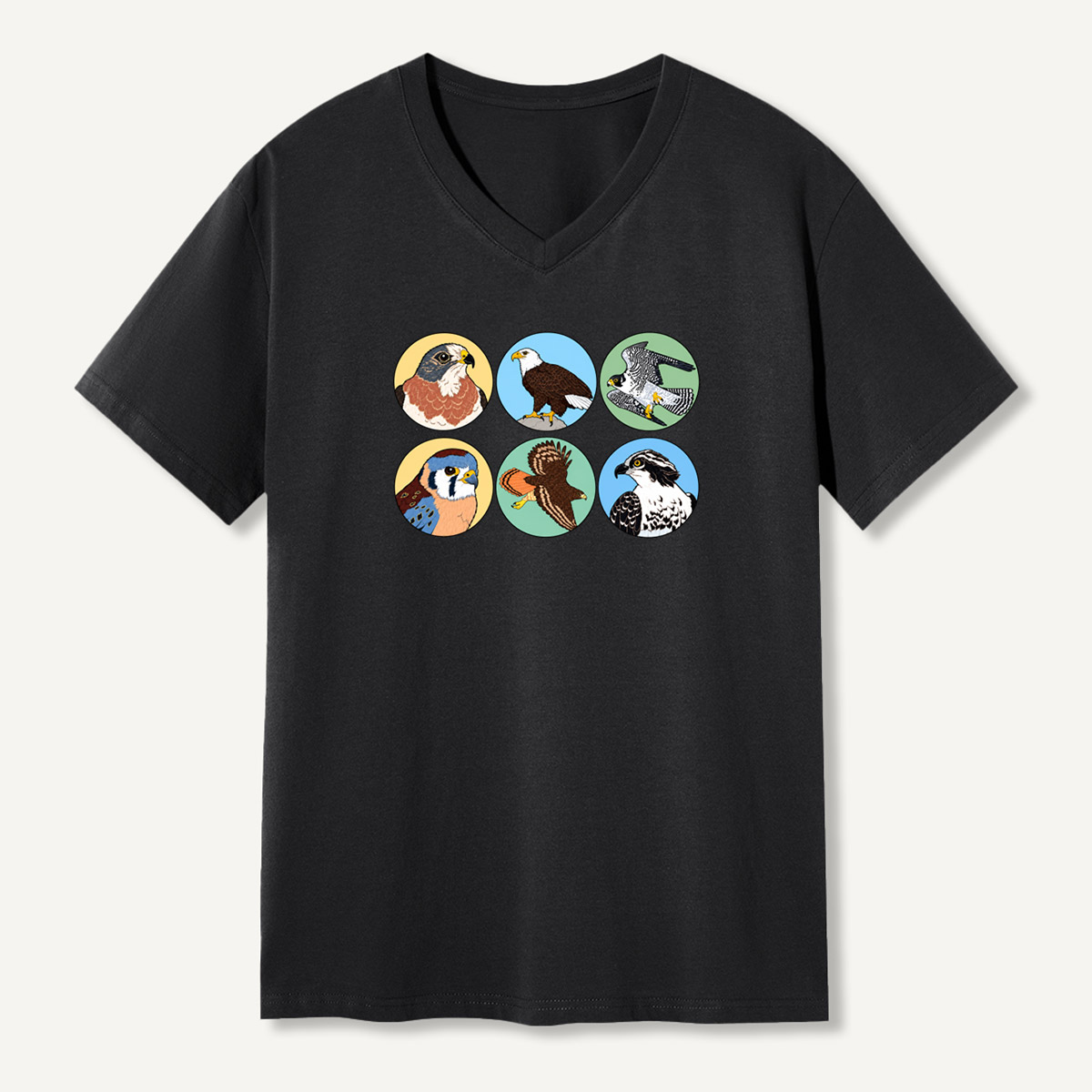 Birds Of Prey Circle Portrait Collection V-neck T-Shirt
