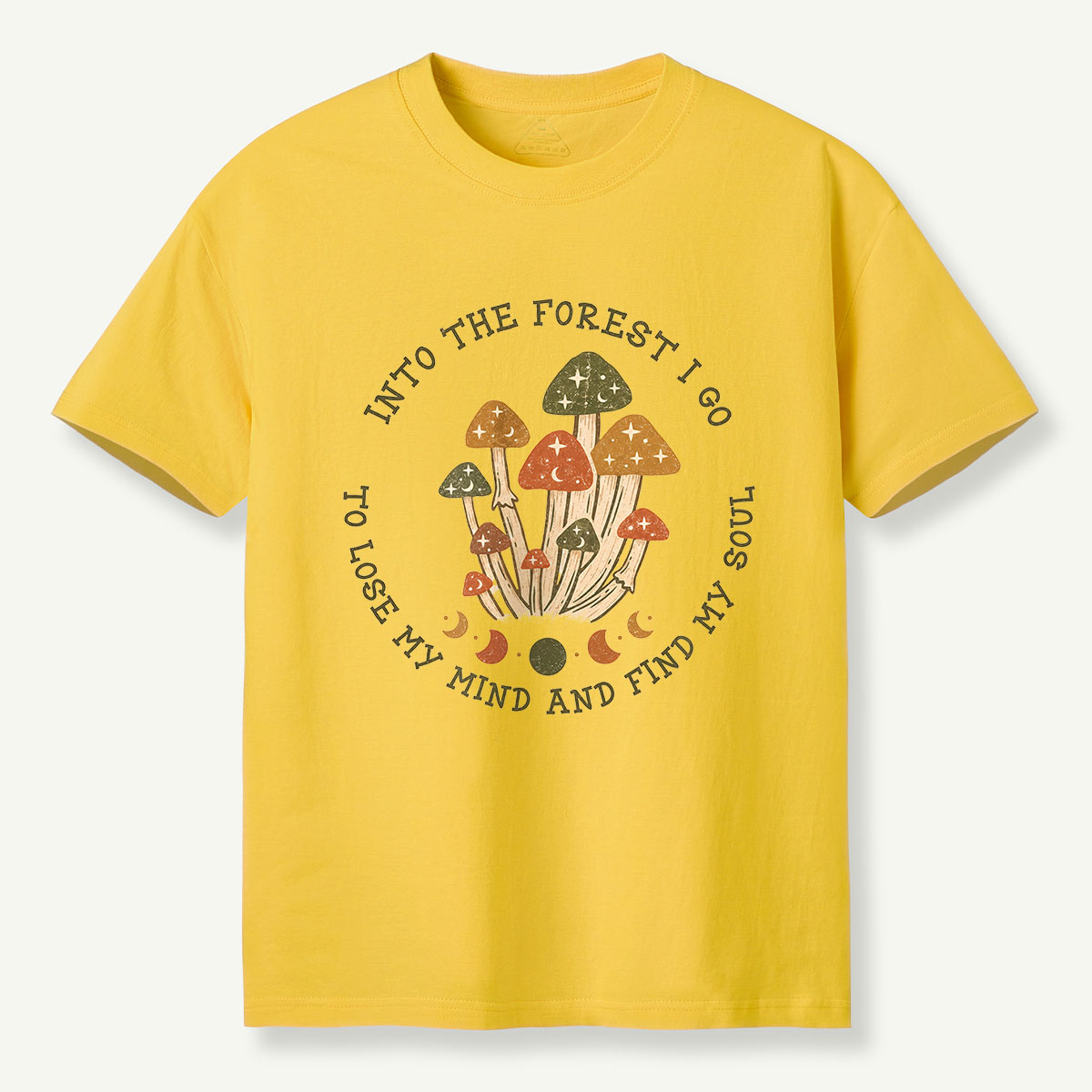 Into the Forest I Go Mushroom Moon Phases T-Shirt