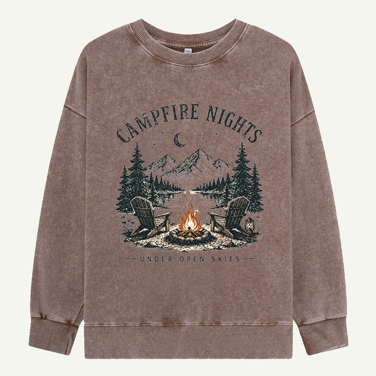 Campfire Nights Under Open Skies Washed Sweatshirts