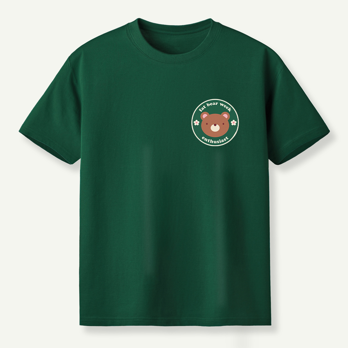 Fat Bear Week Enthusiast Cute Bear Badge T-Shirt