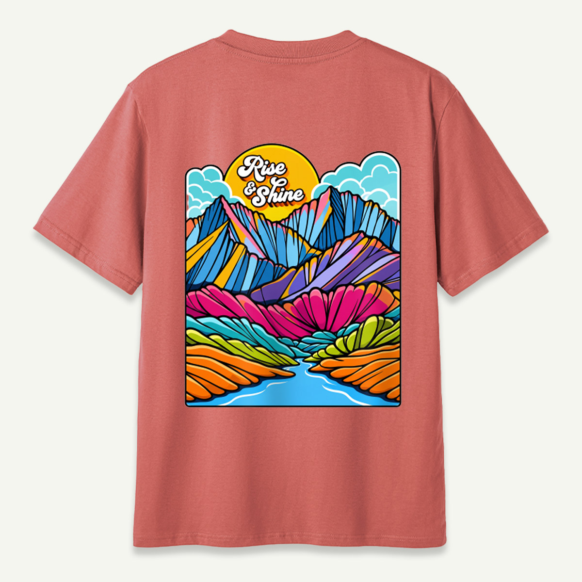 Rise And Shine Colorful Mountain Sunrise Landscape T-Shirt