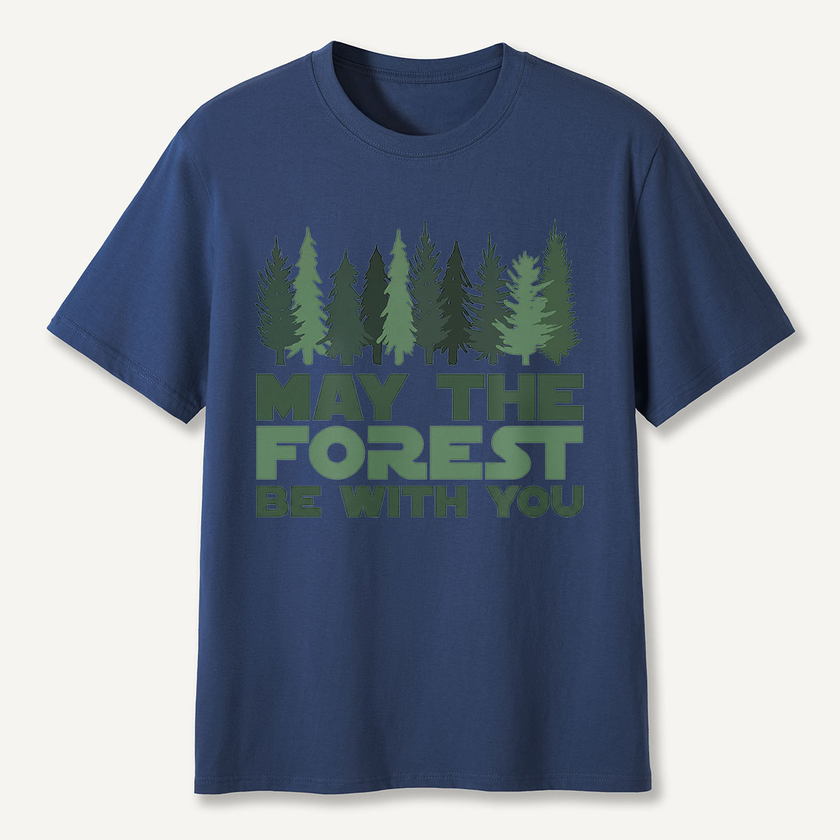 May the Forest Be With You Pink Evergreen T-Shirt