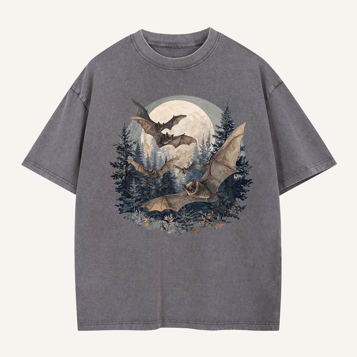 Moonrise Over the Bat Pines Washed T-Shirt