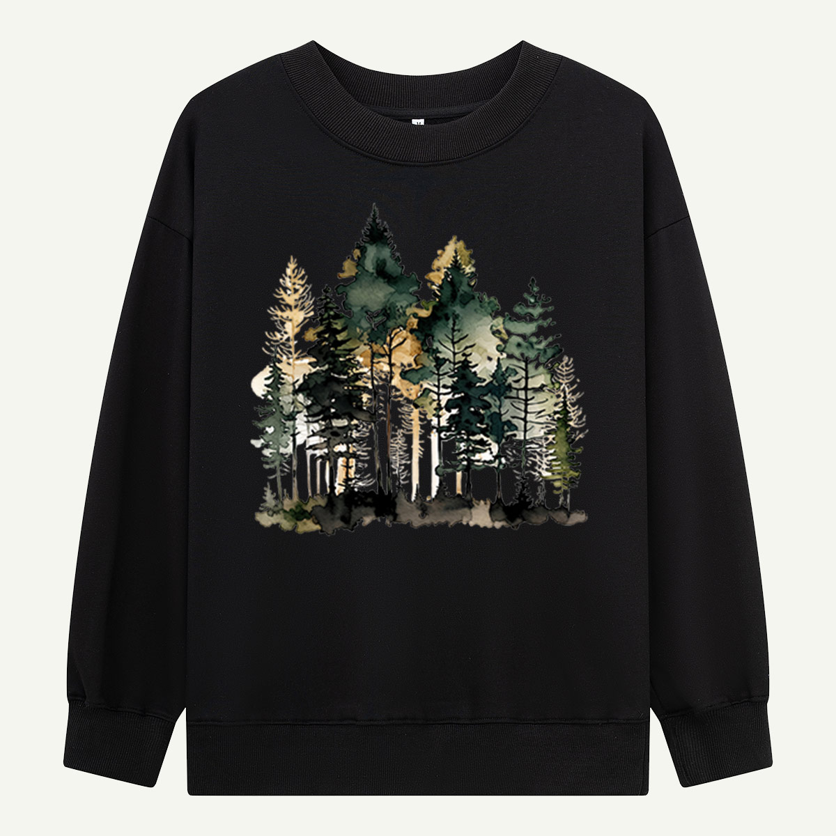 Watercolor Pine Forest Landscape Sweatshirts