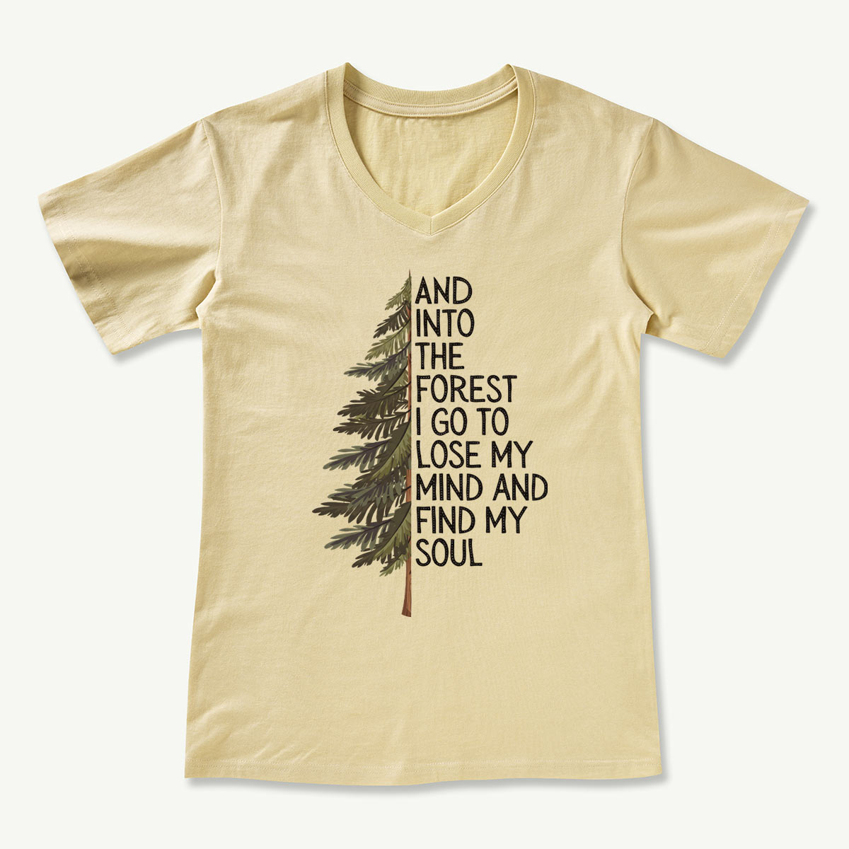Into the Forest Tree Quote V-neck T-Shirt