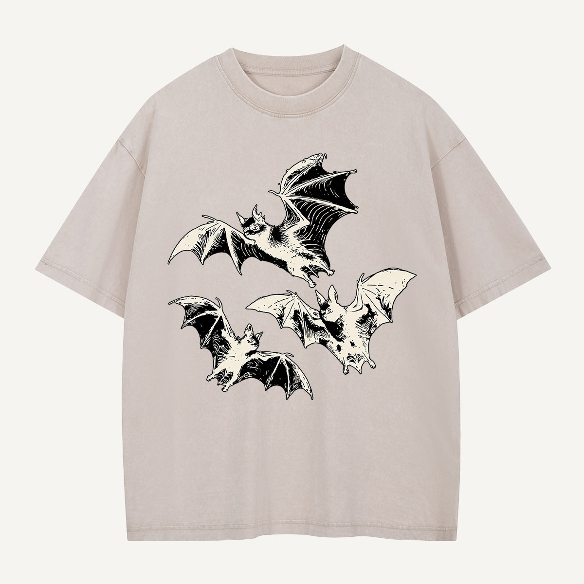 Three Bats on the Loose Washed T-Shirt