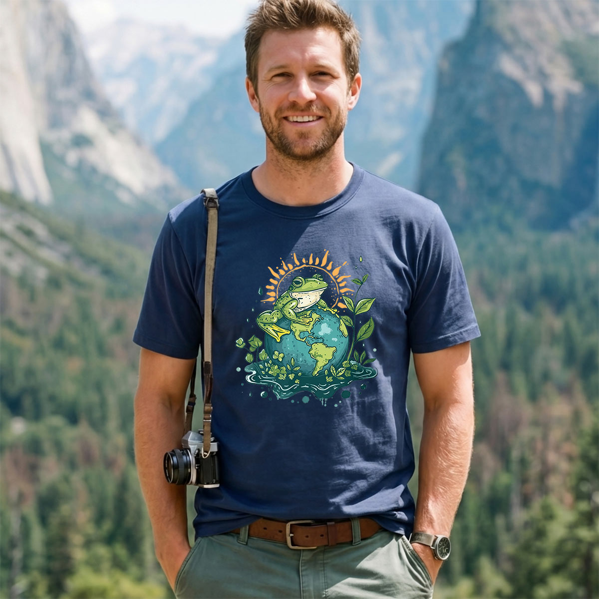 Frog Earth Day Green Themed T-Shirt